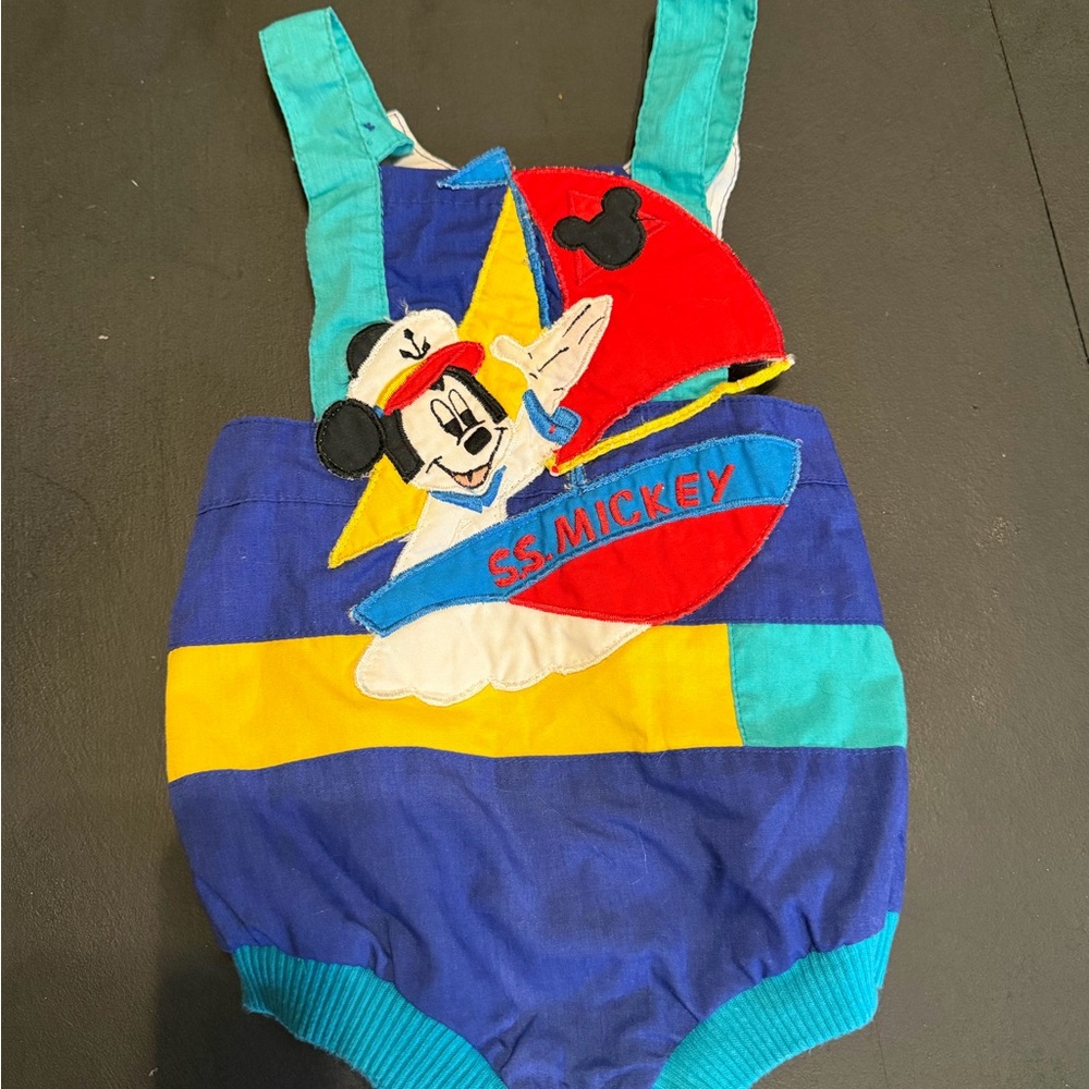 Vintage Infant SS Mickey One Piece - Blue and Red